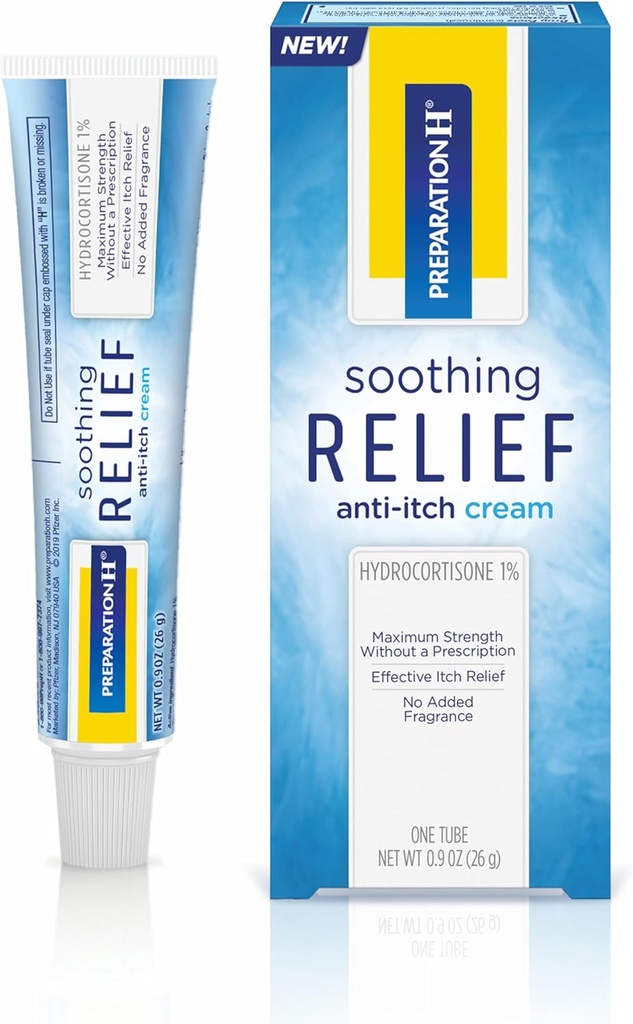Προετοιμασία H Καταπραϋντική ανακούφιση Anti Itch Cream, 1% Hydrocortisone Cream for But It Relief - 0.9 Oz Tube