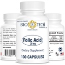 Bio-Tech Pharmacical Folic Acid (20mg, 100 Count)