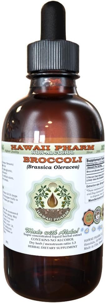 Υγρό εκχύλισμα Hawaii Pharm Broccoli, Βιολογικό Μπρόκολο (Brassica Oleracea) Συμπληρώματα Γλυκερίτη Φυσικού Βότανου 4 oz