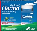 Claritin Αλλεργία Ιατρική για ενήλικες, 24- ώρες μη- υπνηλία Λοραταδίνη 10 mg χάπια, Αντιισταμινικά, 100 δισκία