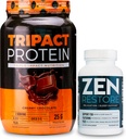 Nutrology TRIPACT Protein Powder, 7-in-1 Replacement Meal Shake, Κρέμα σοκολάτας (40 σερβιρίσματος) Zen Natural Magnesium Supplement (30 σερβιέτες)