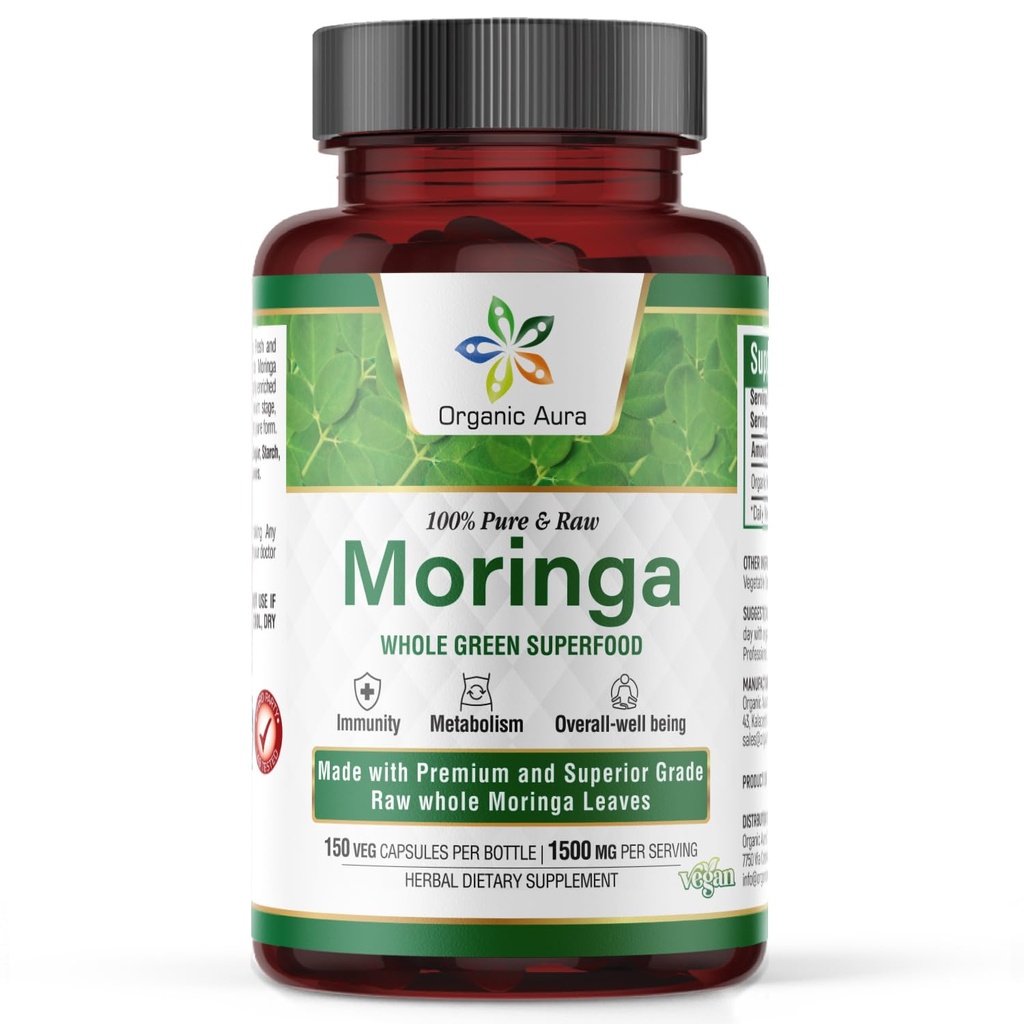 Organic Aura Moringa Leaf Capses 