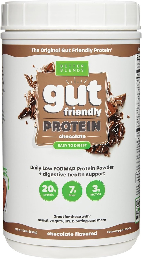 Πεπτίδια κολλαγόνου και σκόνη πρωτεΐνης βρώμης - χαμηλή FODMAP Πιστοποιημένο, χωρίς ημερολόγιο, χωρίς σόγια, 100% Gut-Friendly και μη-Bloating, Αρχική σοκολάτα, 20 σερβιρίσματα