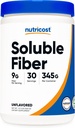 Nutricost Soluble Fiber (Άγευστη) 30 Υπηρεσίες - Vegan, μη ΓΤΟ, Χωρίς γλουτένη