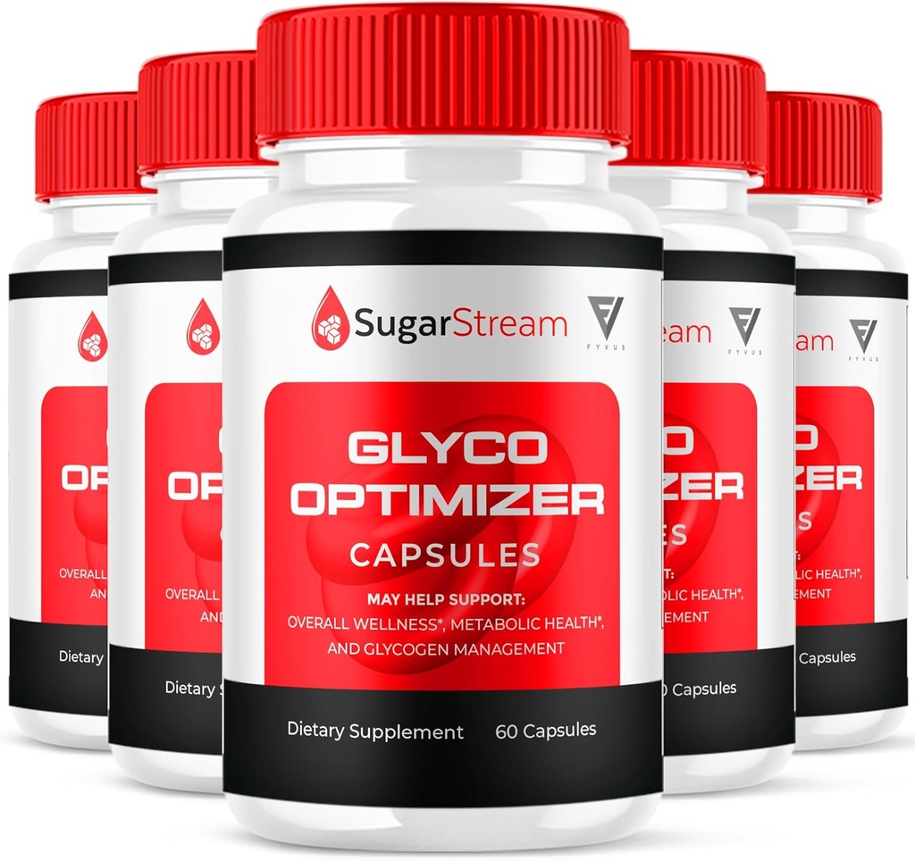 (5 Pack) Sugar Stream Glyco Optimizer Capsules, SugarStream Advanced Glyco Optimizer and Blood Support Supplement, Sugar Stream Maximum Strength Glycogen Support Multivitamin Formula (300 Capsules)
