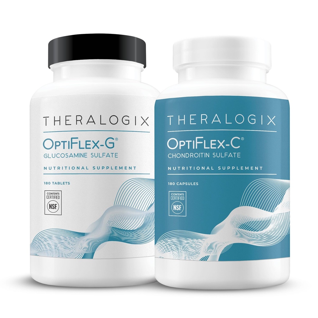 Theralogix OptiFlex Complete - Προμήθεια 90 ημερών - Συμπλήρωμα γλυκοζαμίνης & χονδροϊτίνης - Υποστήριξη Υγιής Κοινή Λειτουργία - Συμπληρώματα κοινής χρήσης για γυναίκες & άνδρες - NSF Certified - 180 Caps & 180 Tabs