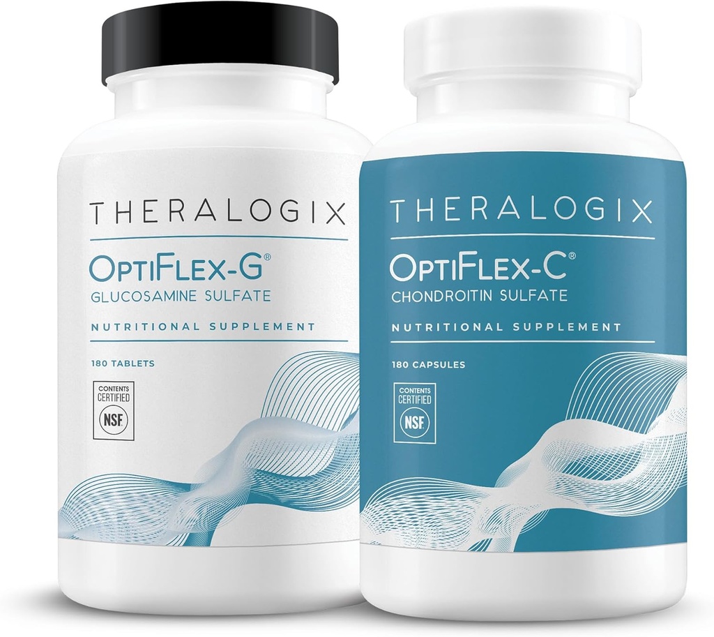 Theralogix OptiFlex Complete - 90-Day Supply - Glucosamine & Chondroitin Supplement - Support Healthy Joint Function - Joint Supplements for Women & Men - NSF Certified - 180 Caps & 180 Tabs