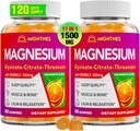 Μαγνήσιο Gummies για ενήλικες με γλυκινικό, κιτρικό & l-θρεονικό, Ashwagandha, Τρίκλινο σύμπλοκο μαγνησίου υψηλής απορρόφησης για ξεκούραση, χαλάρωση, μύες, οστά - 120 Gummies