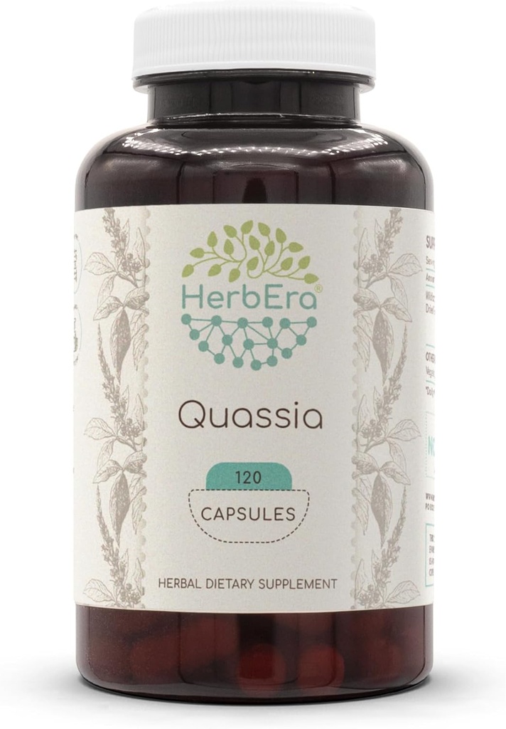 HerbEra Quassia 120 Κάψουλες, 500 mg, Wildcrafted Quassia (Quasia Amara) Αποξηραμένος Φλοιός (120 Κάψουλες)
