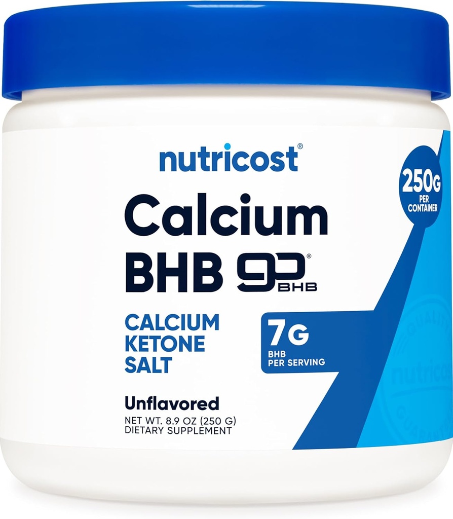 Nutricost Calcium BHB (250g) Άγευστο - Αλάτι κετόνης ασβεστίου - Μη Γλουτένη-GMO