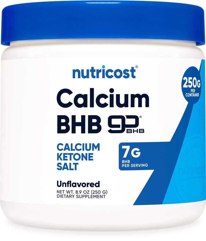 Nutricost Calcium BHB (250g) Άγευστο - Αλάτι κετόνης ασβεστίου - Μη Γλουτένη-GMO