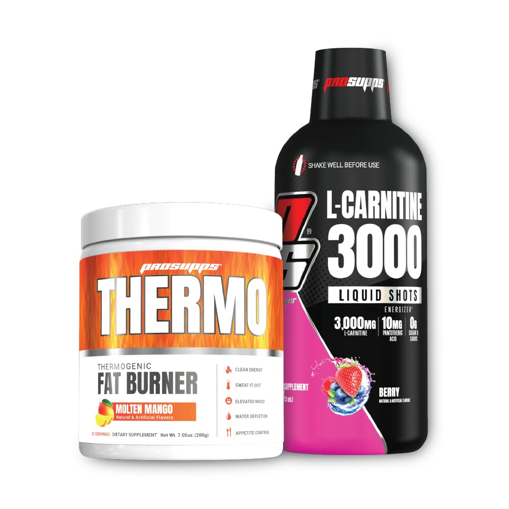 PROSUPPS Θερμογόνος σκόνης καύση λίπους Molten Mango και 3000 L-καρνιτίνης Berry - Διαχείριση βάρους και προ προπόνηση - Ενέργεια, Mood, Έλεγχος όρεξης