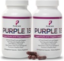 PURIAN Purple SuperFood Fruit and Veggie Supplement Φρέσκα Αποξηραμένα Μωβ Συμπληρώματα Φρούτων και Λαχανικών Προάγει την Αντιγηραντική, την Υγεία της Καρδιάς, Βοηθά τη Δύναμη της Μνήμης, 240 Καψάκια Χορτοφαγικής, 2 Πακέτο