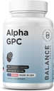 Alpha GPC συμπλήρωμα χολίνης 600mg, 120 κάψουλες Veg - Σύνθετη φόρμουλα μνήμης, Nootropic υποστήριξη εγκεφάλου (120 κόμης (πακέτο του 1))