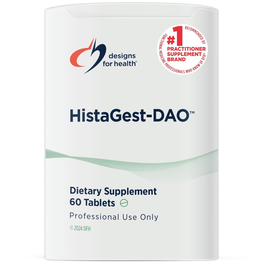 Designs for Health HistaGest-DAO - Diamine Oxidase DAO Enzyme to Support Digestion of Histamine- Containing Foods - 20.000 HDU DAO Ένζυμα διαμίνης Οξειδάσης (60 Gastro- Resiant Tablets)