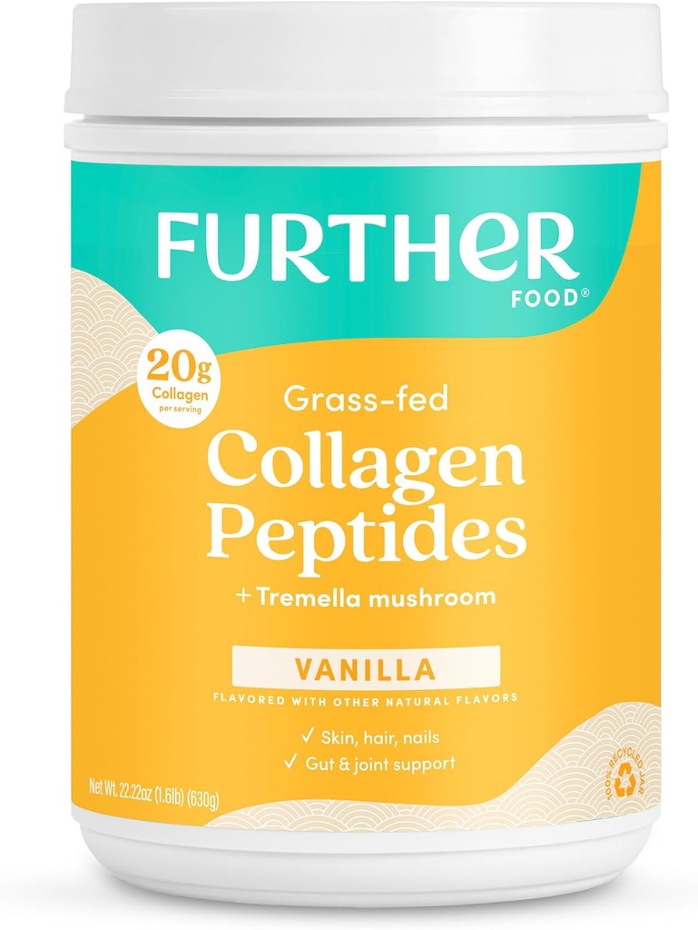 Περαιτέρω τρόφιμα Vanilla Collagen Peptides σκόνη, χόρτο-Fed Pasture-Raised Hydrolyzed τύπου 1 & 3 πρωτεΐνη, Gut υγεία + κοινή, μαλλιά, δέρμα, νύχια, Παλαιό Κέτο ζάχαρη-ελεύθερο 22.22 oz
