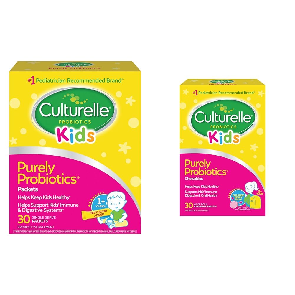 Culturelle Παιδικό ημερήσιο προβιοτικό συμπλήρωμα & παιδιά μασώμενα καθημερινά προβιοτικό για παιδιά, ηλικίες 3+, 30 κόμης