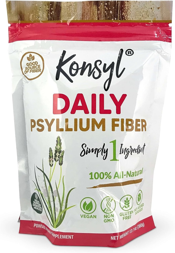 Konsyl Daily Psyllium Fiber 360g / 12.7oz - Μη ΓΤΟ, Vegan, Keto-Friendly, Fiber Supplement Powder - Υποστηρίζει Digestive Health