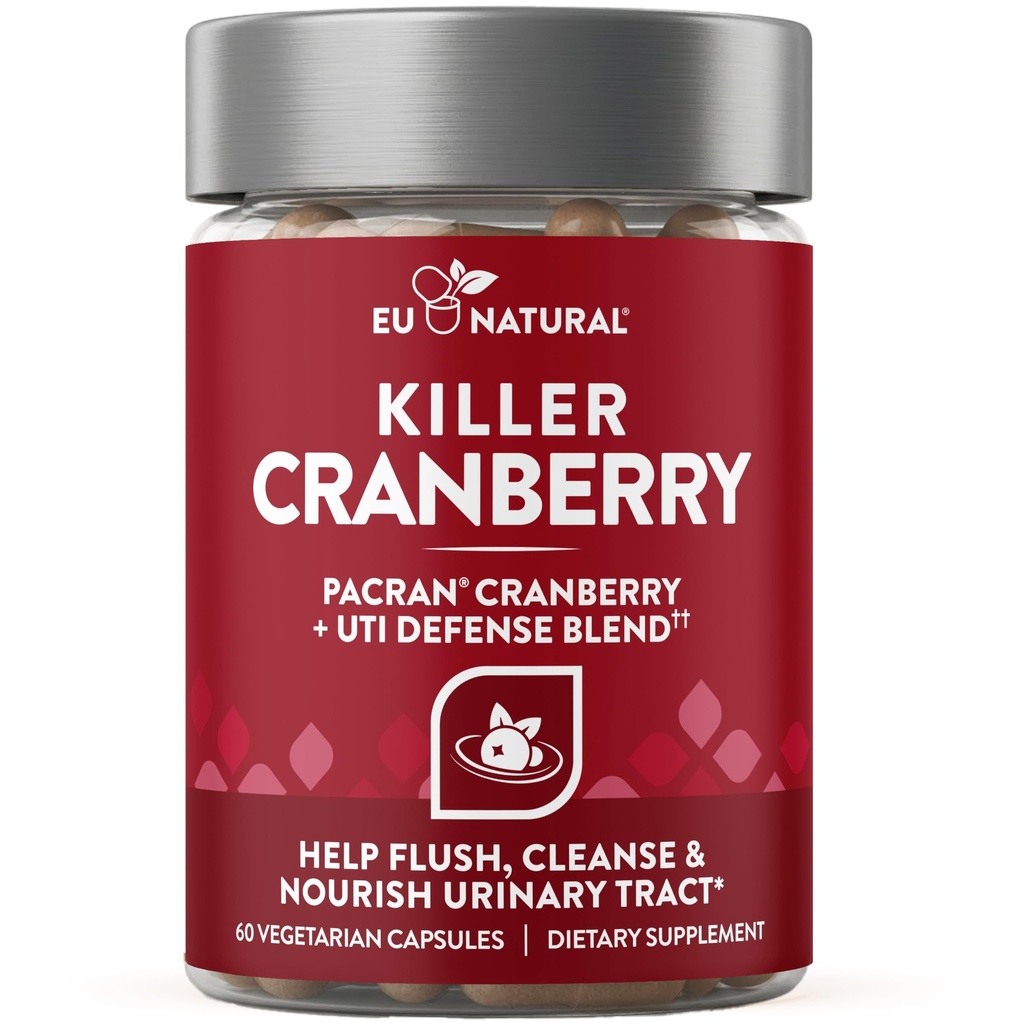 9-σε-1 χάπια Killer Cranberry για γυναίκες – UTI Defense Blend με κλινικά Σπουδασμένα συστατικά – 9 εκχύλισμα ουροποιητικού συμπληρώματος – Pine Bark, Propolis, Vitamin D & More – 60 κάψουλες ταχείας δράσης