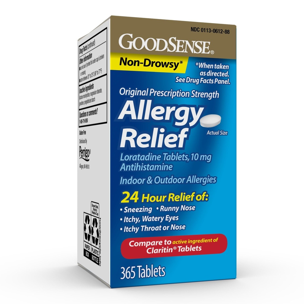 GoodSense Allergy Relief Loratadine Tablets 10 mg, Αντιισταμινικό, Αλλεργική Ιατρική για 24ωρη Αλλεργία Relief, 365 Count