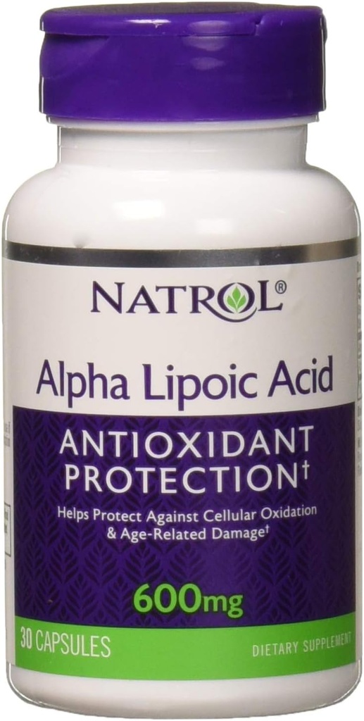 Natrol Alpha Lipoic Acid 600 mg, Συμπλήρωμα διατροφής για τη γενική ευεξία, 30 κάψουλες, 30 ημέρες προσφοράς