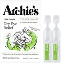 Remedies Archie's, Dry Eye Relief, Ultra Lubricating Eye Drops, Clean Formula and Preservative-Free Vials, Single-Use, for Irritation and Red Eyes, Natural Tears, 30 Count
