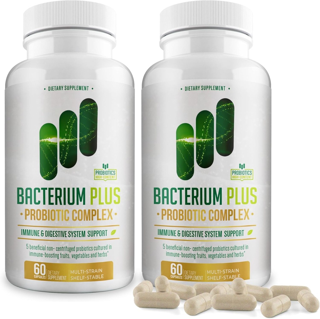 Bacterium Plus, Natural Product, Immune System Support, Patented Formula, Original Product - 120 Count - Pack of 2