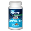 Pet Protect Cat & Small Dog Omega-3 συμπλήρωμα, ιδιόκτητη δωρεάν μορφή Blend, υποστηρίζει μια κανονική φλεγμονή απόκριση, Snip-Tip κάψουλες (60 κόμης)