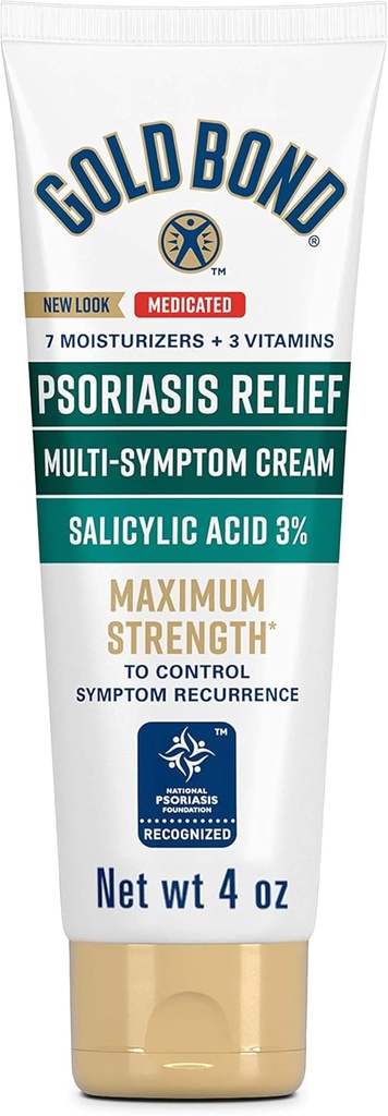 Gold Bond Multi-Συμπτώματα Psoriasis Relief Cream, 4 oz., για Ichy, Irritated & Scaling Skin