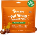Zesty Paws Pill Wrap Probiotic Paste for Dogs - Ανοσοποιητικό & Digestive System Support - Bacon Flavor - με DE111 Bacillus subtilis - Pockets Οποιοδήποτε χάπι, δισκίο & κάψουλα για το σκύλο σας - 4.2oz - 60 Μερίδες