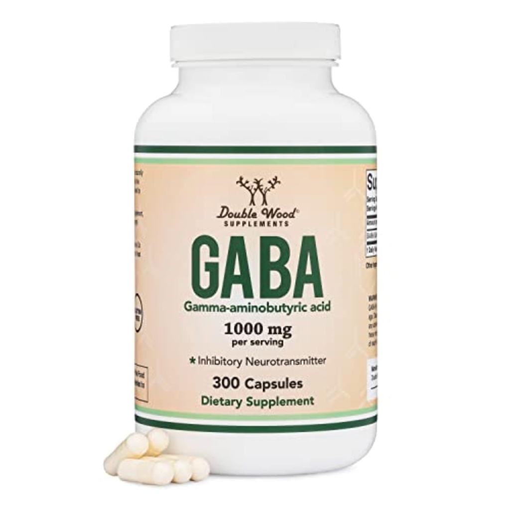 GABA Supplement (300 κάψουλες, 1.000mg ανά υπηρεσία) Προάγει την ηρεμία, χαλάρωση, και υποστηρίζει τον ύπνο (Vegan Safe, Gluten Free, Non-GMO) (Gamma Aminobutyric Acid) by Double Wood