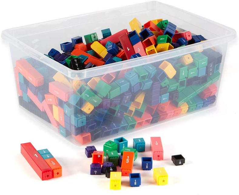 hand2mind Πύργος θραύσης Rainbow Cubes, Montessori Μαθηματικά Υλικά, Χειραγώγηση θραύσης, Μονάδα θραύσης, Κύβοι θραύσης, Μαθηματικά Χειρουργικά για Δημοτικό Σχολείο, Προμήθειες κατ' οίκον (15 Σετ)
