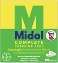 Midol Complete Caffeine Free Caplets 24ct: Midol Complete Caffeine Free Menstrual Pain Relief Caplets with Acetaminophen, Παρέχει ανακούφιση από τον πονοκέφαλο και την περίοδο Cramps Relief, 24 Count
