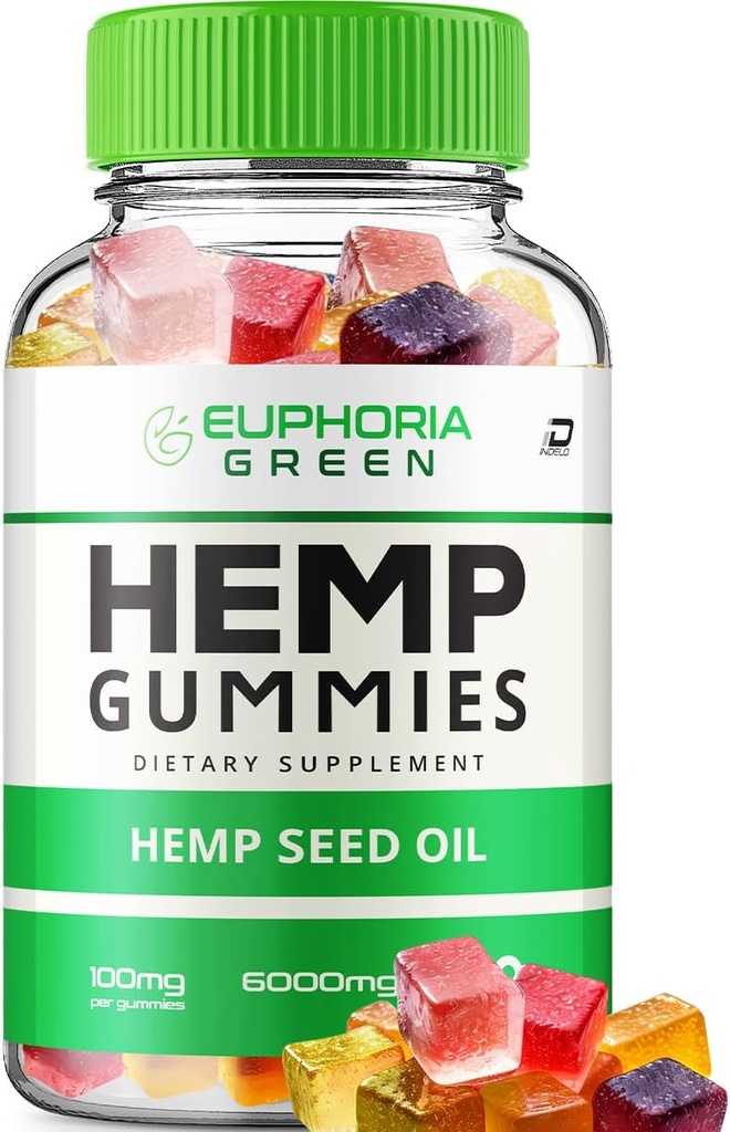 Euphoria Green Hemp Gummies - με εκχύλισμα κάνναβης EuphoriaGreen Hemp Gummies εμβοές βοτανική συμπλήρωμα, υγεία και ευεξία Υποστήριξη, Όλα τα φυσικά Euphoria Green Hemp Gummy (1 Pack - 60 Gummies)