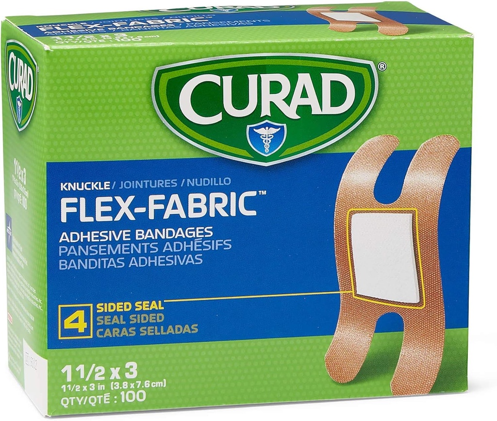 CURAD Flex-Fabric Αυτοκόλλητα, Knucle, 100 Ct, 1 ΚΟΥΤΙ