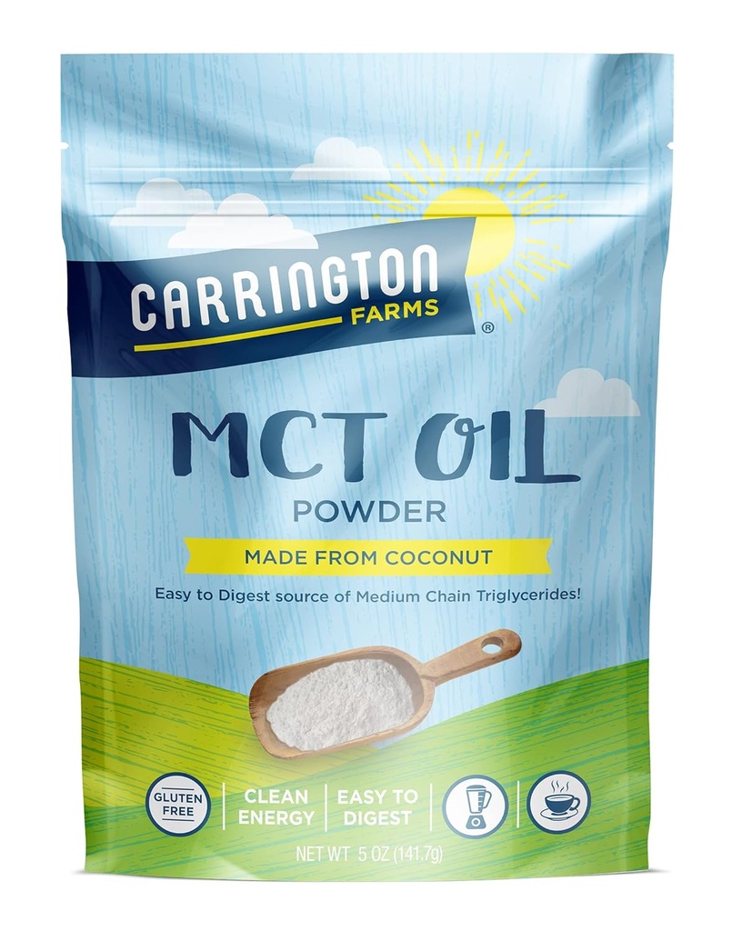 Carrington Farms – Βιολογική σκόνη λαδιού MCT – Χωρίς γλουτένη, χωρίς εξάνιο – ΜΗ ΓΤΟ – Κετοφιλικό και χωρίς γαλακτοκομικά
