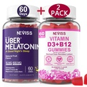NECISS Μελατονίνη + Βιταμίνη D3 & B12 Gummies, Vegan, 2+2=4 Συσκευασία
