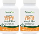 NaturesPlus Orange Juice Jr. - Συσκευασία των 2, 180 Μασώμενα Δισκία - 100 mg Βιταμίνη C - Χορτοφαγική, Χωρίς Γλουτένη - 360 Σύνολο Σερβιρίσματος