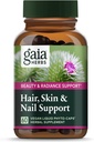 Gaia Herbs Hair, Skin & Nail Support - Helps Promote Healthy Skin, Hair Growth & Nail Growth - with Horsetail, Alfalfa, Burdock, Gotu Kola & Nettle - 60 Vegan Liquid Phyto-Capsules (15-Day Supply)