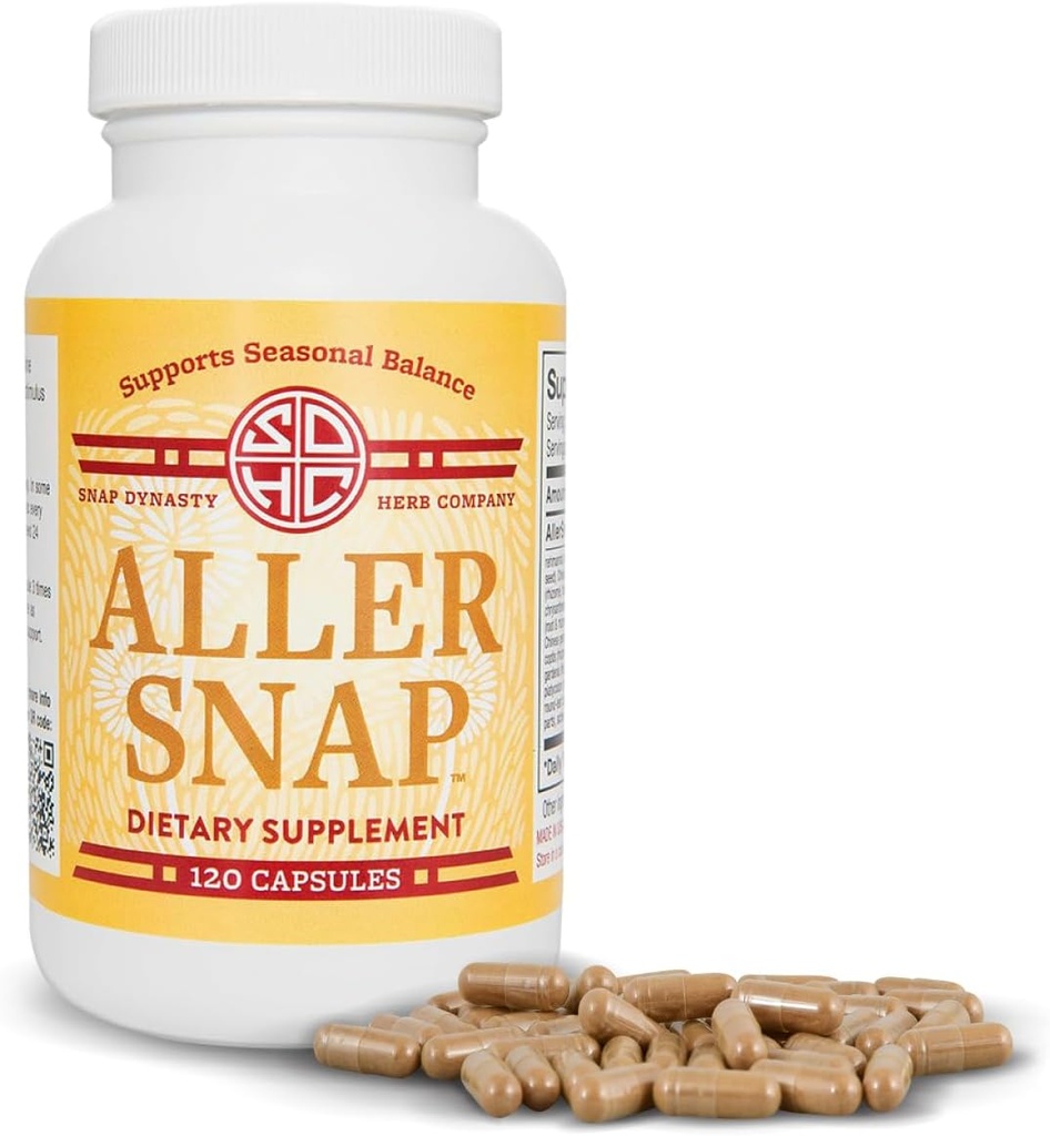 Snap Dynasty Aller Snap - 120ct Κάψουλες, Πακέτο 1 - Plant Based Εποχική Υποστήριξη για Υγιεινή απάντηση ισταμίνης, συμπλήρωμα υποστήριξης ισταμίνης, Δεν Αντενδείξεις