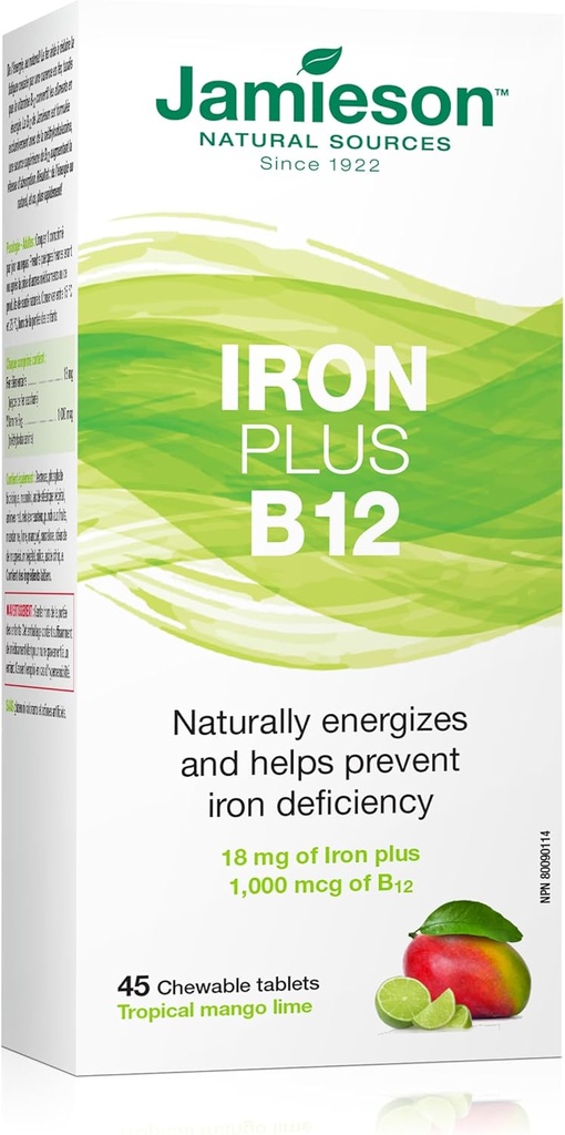 Jamison Iron + Βιταμίνη B12, 45 μασώμενες καρτέλες