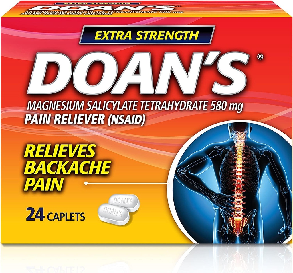 Ο πόνος στην πλάτη του Doan Reliever - Επιπλέον δύναμη - 24 Count Caplets ανά κουτί - πακέτο των 2