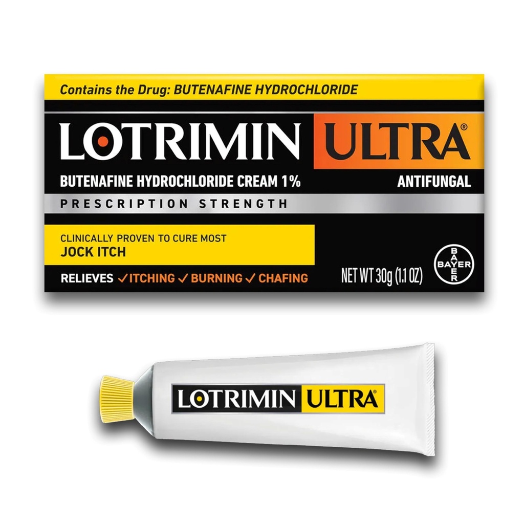 Lotrimin Ultra Αντιμυκητιασική κρέμα Jock Itch με υδροχλωρική βουτεναφίνη, θεραπεία Jock Itch για άνδρες, γυναίκες και παιδιά κατά την ηλικία των 12, 1.1 oz Tube
