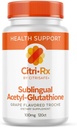 CitriRx Sublingual Acetyl Glutathione 100mg, 120 ct Lozenges - 4 Mos Supply - Grape Flavor - Made in USA