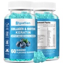 Biotin Gummies 15000mcg με κολλαγόνο για ενήλικες γυναίκες & άνδρες - Μαλλιά, δέρμα & νύχια Gummies με βιοτίνη - κολλαγόνο για γυναίκα - Vegan, μη-GMO, Βιταμίνες μαλλιών - 60 κόμης, 1 συσκευασία