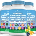 Βιταμίνες για την υγεία των ματιών με Bilberry, Lutein & Zeaxanthin, Lycope, Resveratrol, εκχύλισμα σπόρων σταφυλιών Ασταξανθίνη- AREDS 2-180 κάψουλες
