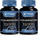 WELNESS LABSRX Resveratrol 1000mg Κάψουλες - 240 Count - Ιαπωνικό εκχύλισμα Knotweed Resveratrol - Συσκευασία των 2
