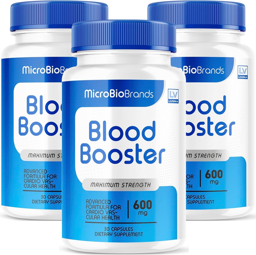 (3 Pack) Microbio Blood Booster, Microbio Blood Booster χάπια, Micro Bio Brand Blood Booster, Micro Bio Blood Booster Advanced Formula, Microbio Brands BloodBoster, 90 Κάψουλες για 3 μήνες