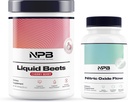 Pure Blend Nitric Oxide Flow & Liquid Beets Bundle - Υποστήριξη πίεσης αίματος, αύξηση κυκλοφορίας - Βιολογική σκόνη ρίζας τεύτλων 8.000mg