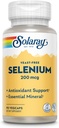 Solaray Yeast Free Selenium 200mcg, κάψουλες σεληνίου για υγιή λειτουργία θυρεοειδούς & ανοσοποιητική υποστήριξη, συμπλήρωμα υψηλής απορρόφησης, Vegan, 90 σερβιέτες, 90 VegCaps